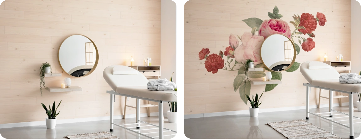Massage Room | Wood – Floral Relaxation Wall